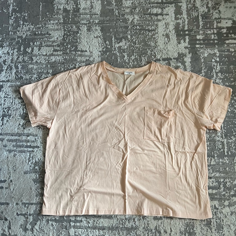 Peach V-Neck Women's Top
